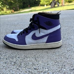 Nike Purple and White High-Top Sneakers